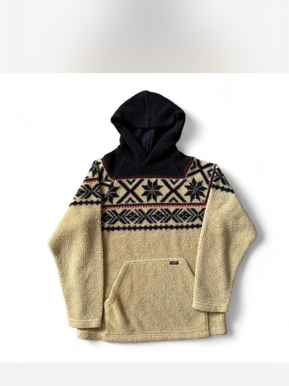 Vintage 90s Polo Sport Ralph Lauren Fair Isle Fleece Hoodie Made in USA – M